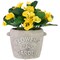 Northlight 7" Yellow Pansy Artificial Floral Arrangement in "Flowers & Garden" Pot